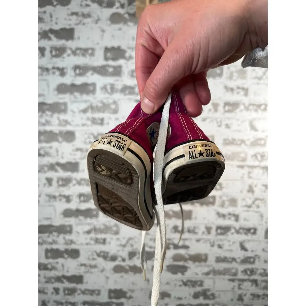 Converse | infant lace up raspberry colored sneakers